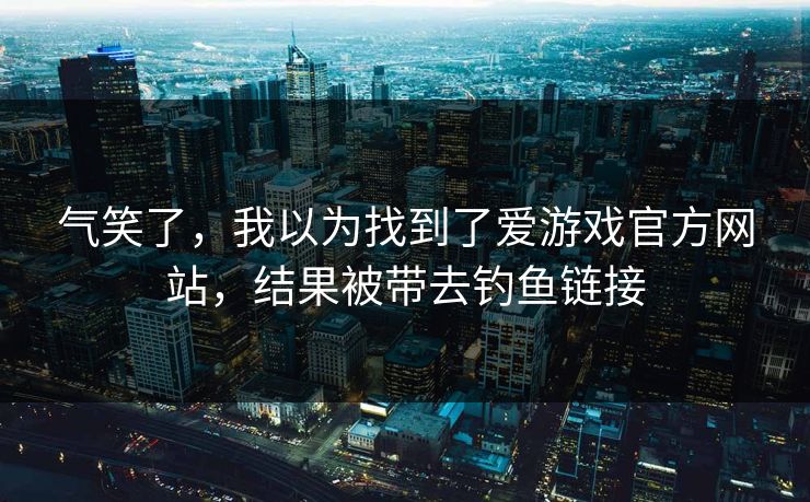 气笑了，我以为找到了爱游戏官方网站，结果被带去钓鱼链接