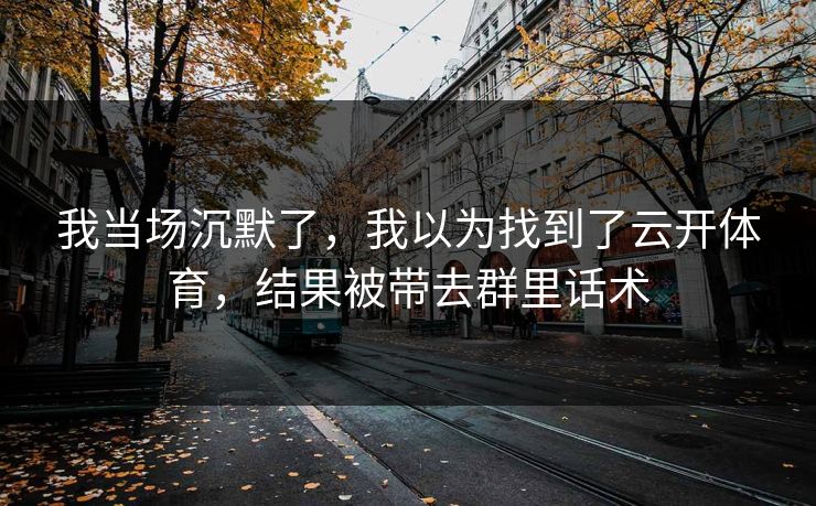 我当场沉默了，我以为找到了云开体育，结果被带去群里话术