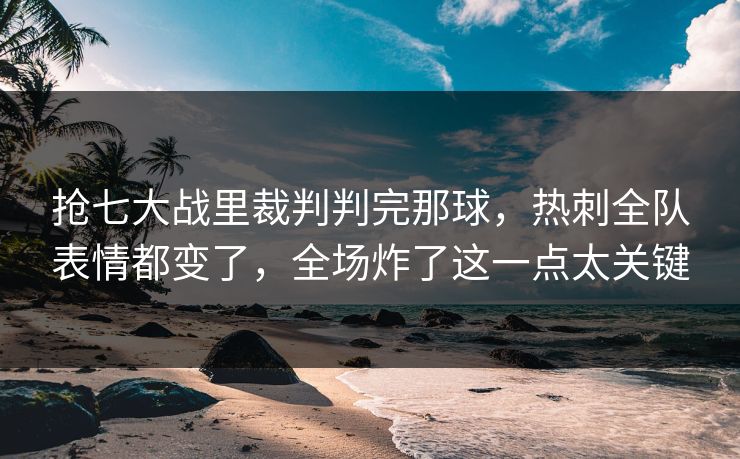 抢七大战里裁判判完那球，热刺全队表情都变了，全场炸了这一点太关键