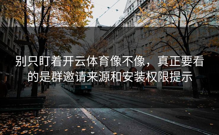别只盯着开云体育像不像，真正要看的是群邀请来源和安装权限提示
